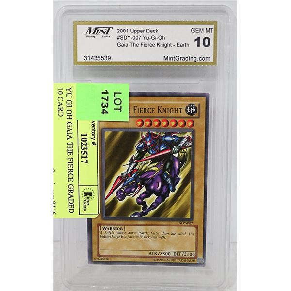 YU GI OH GAIA THE FIERCE GRADED 10 CARD