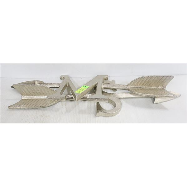 CHROME METAL SOUTH & WEST DIRECTION ARROWS LARGE