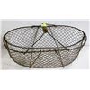 Image 1 : ANTIQUE WIRE EGG COLLECTING BASKET 100 YEARS OLD