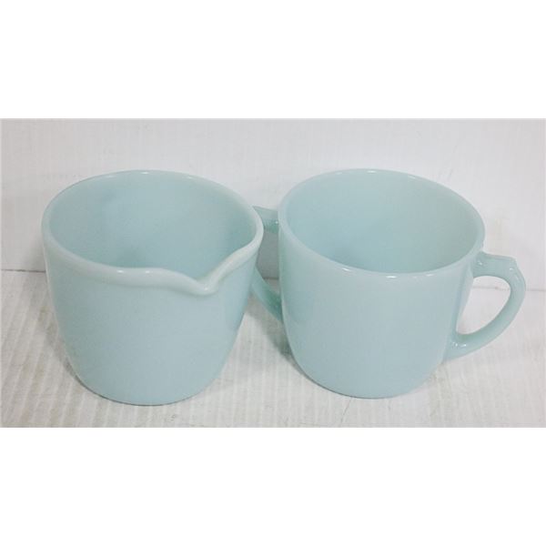 1950'S FIRE KING CREAM & SUGAR