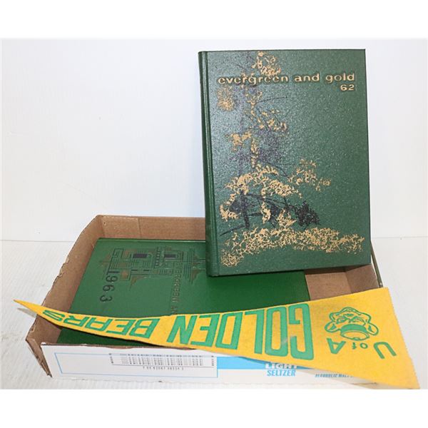 2 UOFA EVERGREEN & GOLD YEARBOOKS 1962/63 &