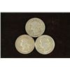 Image 1 : 1939, 1961-D & 1964 WASHINGTON SILVER QUARTERS