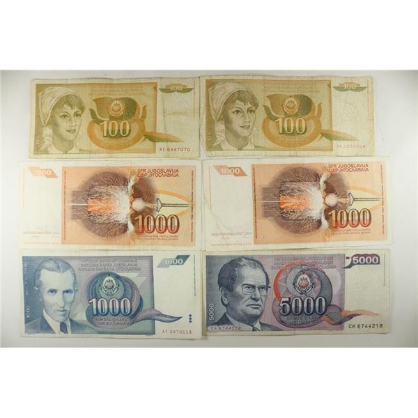 YUGOSLAVIA 2-1990-100 DINARA, 2-1990-1000 DINARA,