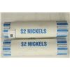 Image 1 : 2-$2 ROLLS OF 2010-P JEFFERSON NICKELS BU