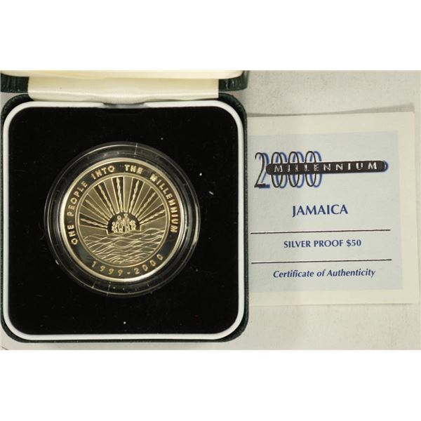2000 JAMAICA MILLENNIUM SILVER PROOF $50