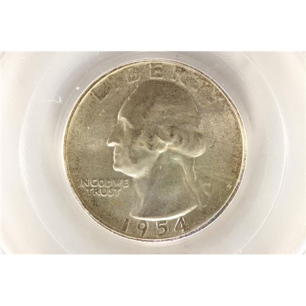 1954-S WASHINGTON SILVER QUARTER PCGS MS65