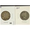 Image 1 : 1907 CANADA SILVER 25 CENTS & 1915 BARBER QUARTER