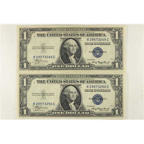 2-1935-A $1 SILVER CERTIFICATES CONSECUTIVE