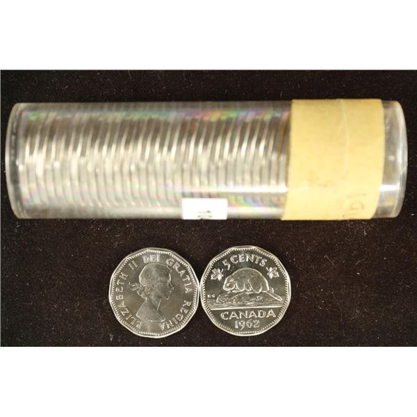 ROLL OF 40-1962 CANADA 5 CENTS BRILLIANT UNC