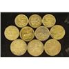 Image 1 : 10 ASSORTED VINTAGE BRASS DRINK TOKENS