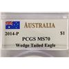 Image 3 : 2014-P AUSTRALIA WEDGE TAILED EAGLE SILVER DOLLAR