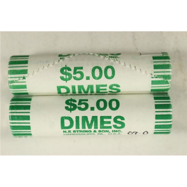 2-$5 ROLLS OF 2009-D & 2010-P ROOSEVELT DIMES