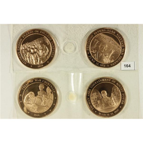 FOUR-1 3/4'' BRONZE TOKENS 1946 TRIAL OF WAR