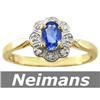 Image 1 : Certified .75ct Ceylon Sapphire & Diamond Ring 14k Gold