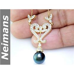 Certified 30.00 ct Sapphire & Diamond Necklace 14K Gold