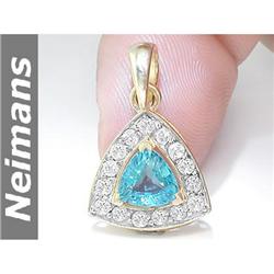 USGL .75 ct Blue Diamond & Ceylon Sapphire Ring 14kt