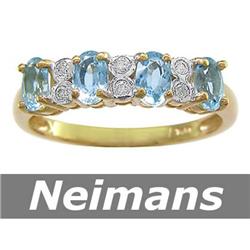 Vintage 1.00 ct Aquamarine & Diamond Ring 14k Gold CERT