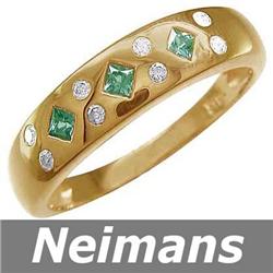 Certified .50 ct Green Sapphire & Diamond Ring 14k Gold