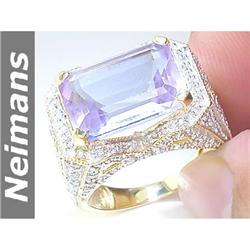 8.25 ct Blue Topaz & Diamond Pendant 14kt Gold