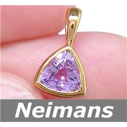 Certified .75 ct Amethyst Solitaire Pendant 14kt Gold
