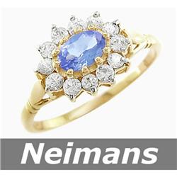 Certified 1.25 ct Tanzanite & White Sapphire Ring 14kt