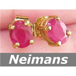 USGL Certified Gems 1.25 ct Ruby Stud Earrings 14k Gold