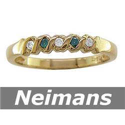 Anniversary .25 ct Blue & White Diamond Ring 14kt Gold