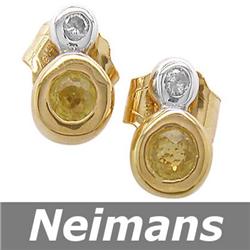 Certified .50 ct Sapphire & Diamond Stud Earrings 14kt