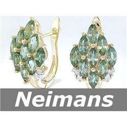 3.25 ct Ceylon Sapphire & Diamond Stud Earrings