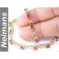 Top Gem 7.50 ct Songea Sapphire Tennis Bracelet 14K WOW