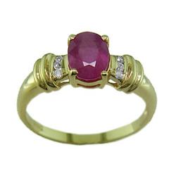 Finest 1.75 ct Gem Certified Ruby & VS Diamond Ring 14k