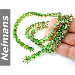 Certified 48.75 ct Chrome Diopside Necklace 14k TOP GEM