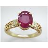 Image 1 : USGL Certified 2.25 ct Ruby & VS Diamond Ring 14kt Gold