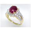 Image 1 : Certified Fine 4.25 ct Ruby & VS Diamond Ring 14kt Gold