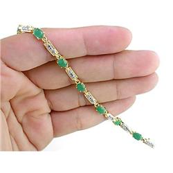 Fine Gem Certified 5.00ct Emerald & VS Diamond Bracelet