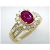 Image 1 : Gem Certified 2.25 ct Ruby & VS Diamond Ring 14kt Gold