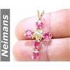 Image 1 : Genuine Estate 2.50 ct Ruby Cross Pendant 14k Gold CERT