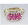 Image 1 : Gem Quality 2.50 ct Ruby & VS Diamond Ring 14kt Cert