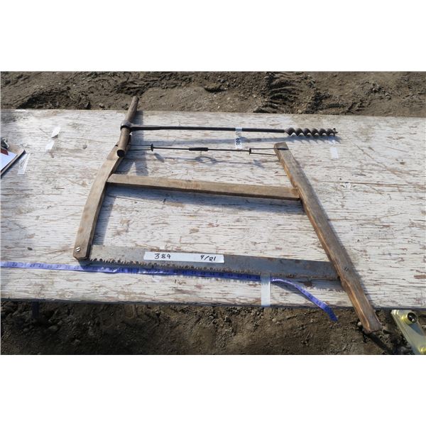 Antique Bucksaw & Drill