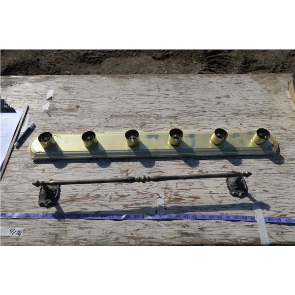 Vintage towel Rack & light fixture