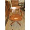 Image 1 : Vintage Wooden Rolling Chair Adjustable Height 33" Tall