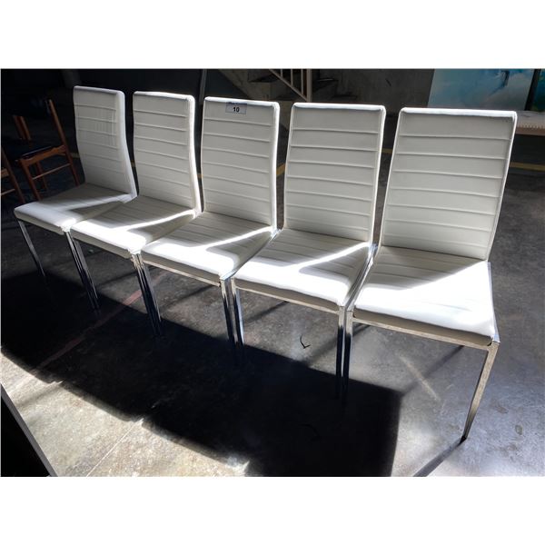 5 WHITE CHAIRS