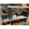Image 8 : 5 TIERS OF ASSORTED SHOES BRANDS SUCH AS : VANS, JORDAN, CONVERSE, & MORE SHELVING UNIT INCLUDED
