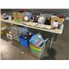 Image 2 : ASSORTED SET DEC PROP ITEMS, ROLLING METAL FILING CABINET, PAINT, & BOOKS