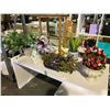 Image 2 : DESK WITH PULL OUT FEATURE WITH FAUX PLANTS