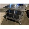 Image 2 : ROLLING STAINLESS STEEL CART 22.5 X 34.5"