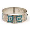 Image 4 : Vintage Taxco Sterling & Inlay Turquoise Bracelet