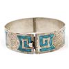 Image 5 : Vintage Taxco Sterling & Inlay Turquoise Bracelet
