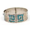 Image 6 : Vintage Taxco Sterling & Inlay Turquoise Bracelet