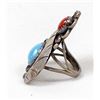 Image 3 : Navajo Old Pawn Sterling Turquoise Ring, Size 7.5